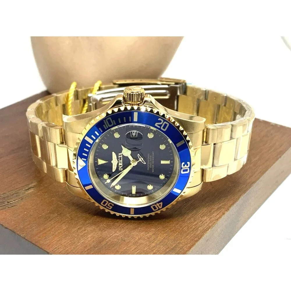 Invicta Men's Watch 26974 Pro Diver Blue Dial Quartz Gold Stainless Steel 40mm